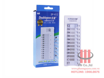 Bộ sạc pin 12 viên DoublePow DP-K12