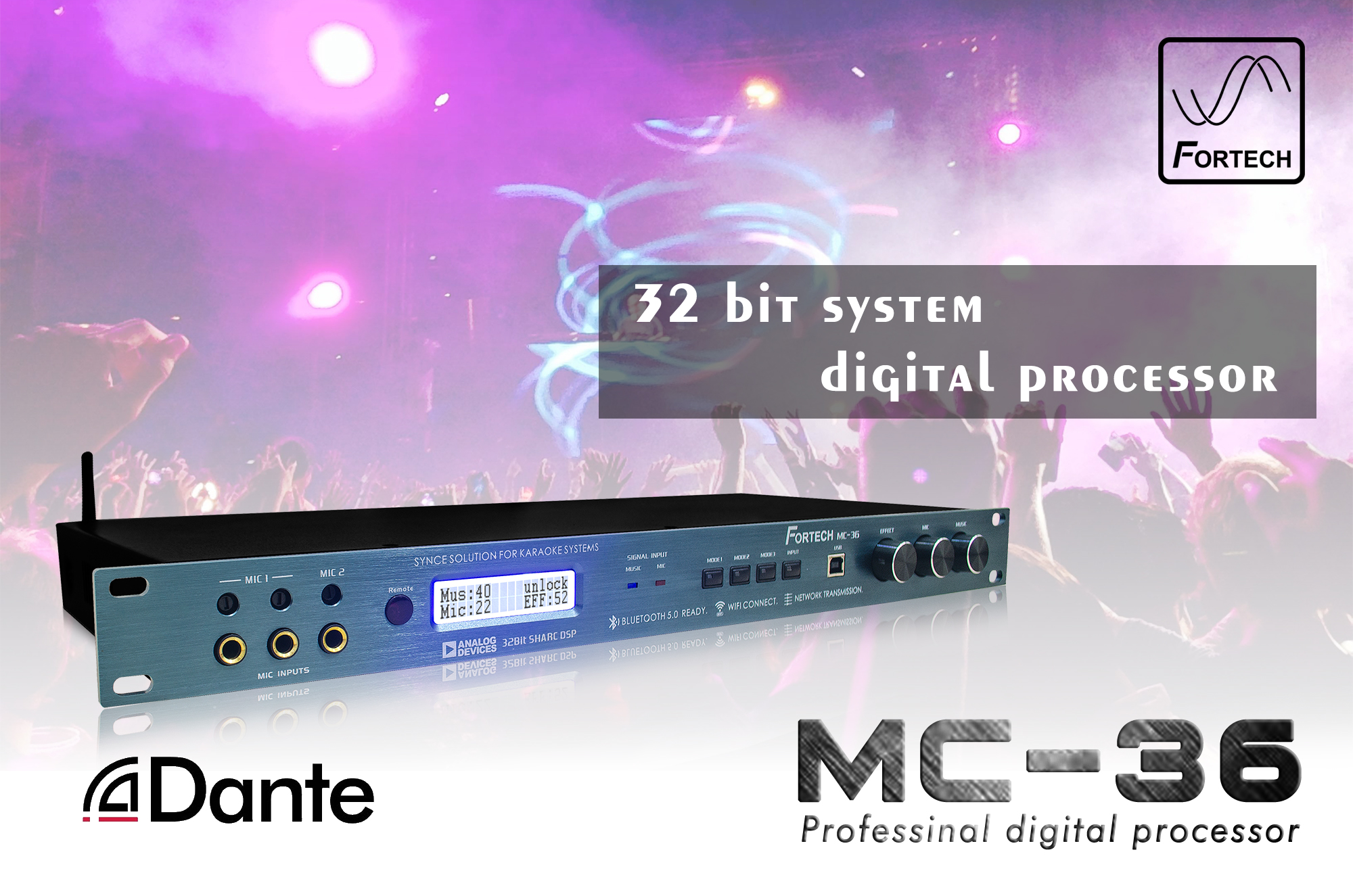 Vang số - Mixer digital Fortech MC-36 chuyên nghiệp.