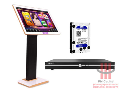 Bộ đầu karaoke OKARA M15 HDD 4TB Màn chân đứng 21"