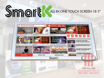 Đầu karaoke online SmartK ALL IN ONE cảm ứng điện dung 18,5"