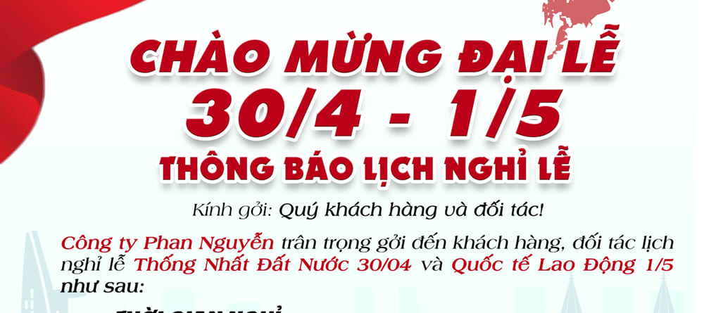 Phan Nguyễn Audio thông báo lịch nghỉ lễ 30/4 và 1/5