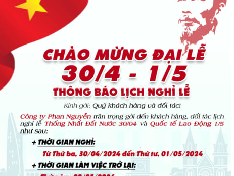 Phan Nguyễn Audio thông báo lịch nghỉ lễ 30/4 và 1/5