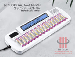 Bộ sạc 16 viên pin thông minh MP VIP-1680C tự ngắt khi đầy