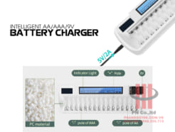 Bộ sạc 16 viên pin thông minh MP VIP-1680C tự ngắt khi đầy