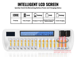 Bộ sạc 16 viên pin thông minh MP VIP-1680C tự ngắt khi đầy