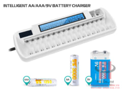 Bộ sạc 16 viên pin thông minh MP VIP-1680C tự ngắt khi đầy